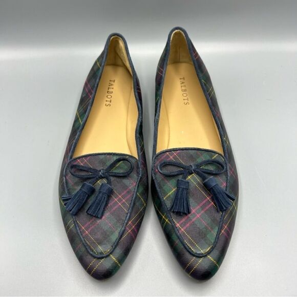 Talbots Francesca Tartan Tie Tassel Driving Moccasins - Picture 1 of 9
